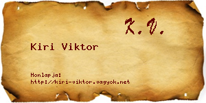 Kiri Viktor névjegykártya